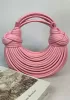 Dina Spaghetti Vegan Leather Knot Shoulder Bag Pink