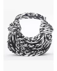 Dina Spaghetti Vegan Leather Knot Shoulder Bag Zebra