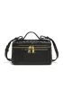 Mia Woven Synthetic Leather Long Beauty Case Black