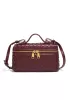 Mia Woven Synthetic Leather Long Beauty Case Burgundy