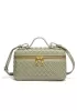 Mia Woven Synthetic Leather Long Beauty Case Cave Green