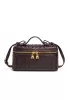 Mia Woven Synthetic Leather Long Beauty Case Choco