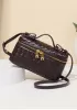 Mia Woven Synthetic Leather Long Beauty Case Choco