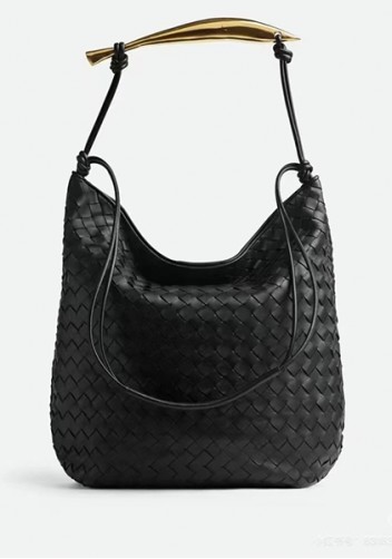 The Fish Handle Vegan Leather Hobo Bag Black