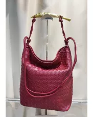 The Fish Handle Vegan Leather Hobo Bag Burgundy