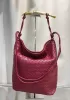 The Fish Handle Vegan Leather Hobo Bag Burgundy