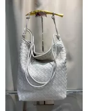 The Fish Handle Vegan Leather Hobo Bag Cream