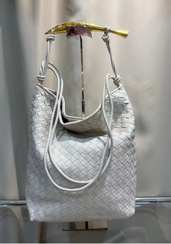 The Fish Handle Vegan Leather Hobo Bag Cream