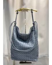 The Fish Handle Vegan Leather Hobo Bag Grey