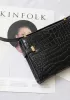 Ivana Crocodile Leather Shoulder Bag Black