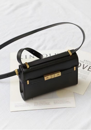 Ivana Leather Shoulder Bag Black