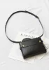 Ivana Leather Shoulder Bag Black