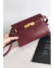 Ivana Leather Shoulder Bag Burgundy