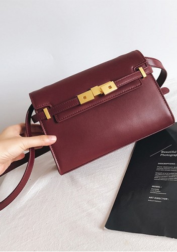 Ivana Leather Shoulder Bag Burgundy