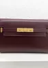 Ivana Leather Shoulder Bag Burgundy