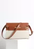 Ivana Leather Shoulder Bag Canvas