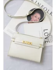 Ivana Leather Shoulder Bag Cream