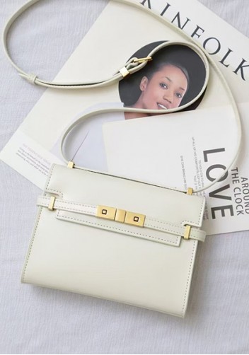 Ivana Leather Shoulder Bag Cream