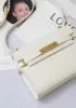 Ivana Leather Shoulder Bag Cream