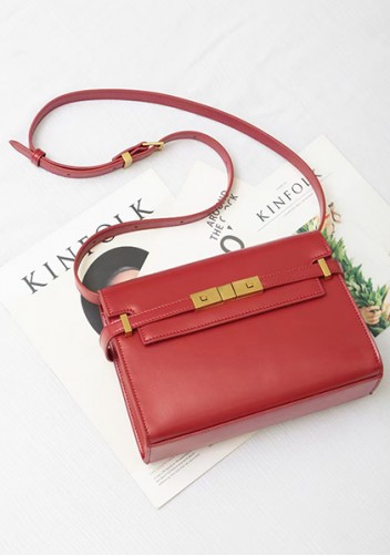 Ivana Leather Shoulder Bag Red