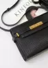 Ivana Lizard Leather Shoulder Bag Black