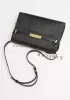 Ivana Lizard Leather Shoulder Bag Black