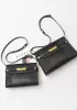 Ivana Lizard Leather Shoulder Bag Black