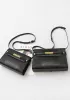 Ivana Lizard Leather Shoulder Bag Black