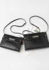 Ivana Crocodile Leather Small Shoulder Bag Black silver Hardware