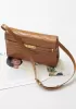 Ivana Crocodile Leather Small Shoulder Bag Camel