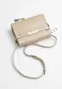 Ivana Leather Small Shoulder Bag Beige