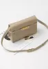 Ivana Leather Small Shoulder Bag Beige