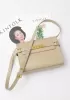 Ivana Leather Small Shoulder Bag Beige