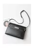 Ivana Leather Small Shoulder Bag Black Silver Hardware