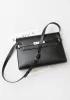 Ivana Leather Small Shoulder Bag Black Silver Hardware