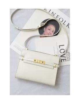 Ivana Leather Small Shoulder Bag Cream