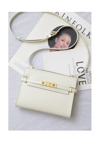 Ivana Leather Small Shoulder Bag Cream