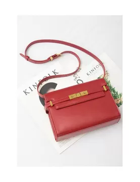 Ivana Leather Small Shoulder Bag Red