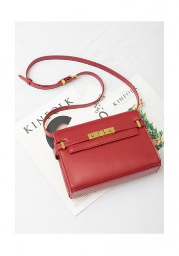 Ivana Leather Small Shoulder Bag Red