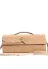 Allegria Woven Long Suede Leather Shoulder Bag Beige