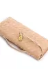 Allegria Woven Long Suede Leather Shoulder Bag Beige