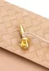 Allegria Woven Long Suede Leather Shoulder Bag Beige