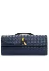 Allegria Woven Long Suede Leather Shoulder Bag Blue