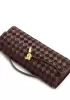 Allegria Woven Long Suede Leather Shoulder Bag Choco