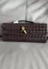 Allegria Woven Long Suede Leather Shoulder Bag Choco