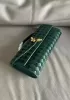 Allegria Woven Long Suede Leather Shoulder Bag Green