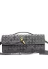 Allegria Woven Long Suede Leather Shoulder Bag Grey