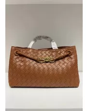 Allegria Woven East West Vegan Leather Shoulder Bag Brown