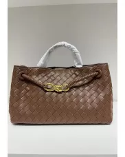 Allegria Woven East West Vegan Leather Shoulder Bag Choco