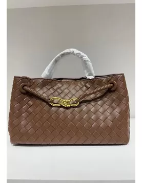 Allegria Woven East West Vegan Leather Shoulder Bag Choco